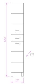 Пенал напольный Onika Балтика 403214 32см белый